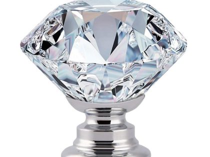 Maner buton mobila cristal argintiu