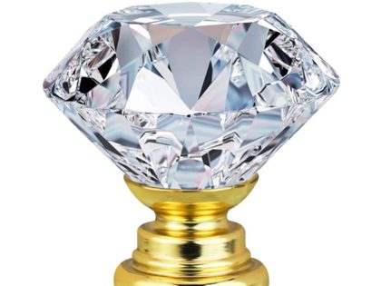 Maner buton mobila cristal diamant auriu