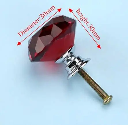 buton cristal rosu dimensiuni 22