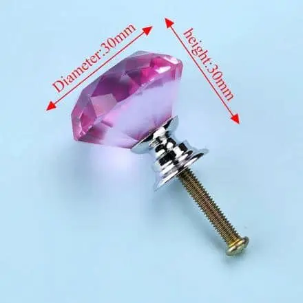 buton cristal roz dimensiuni 22