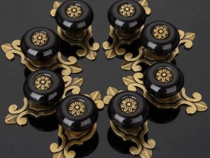 butoni ceramica cu placuta negru 22