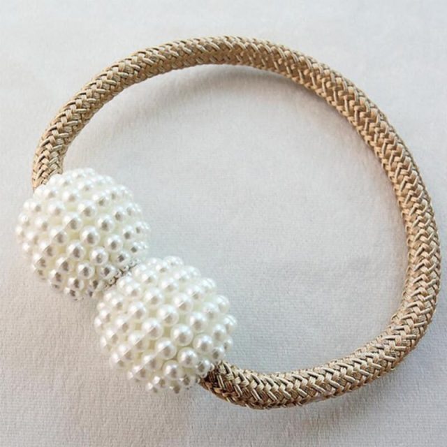 clema magnetica perdea draperie perle capuccino 22