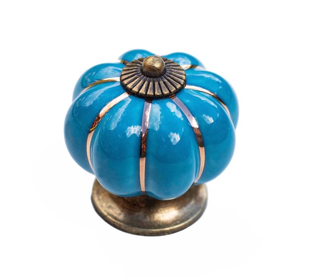 Maner buton mobila ceramica Pumpkin albastru