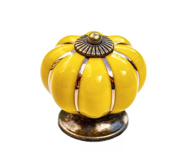 Maner buton mobila ceramica Pumpkin galben