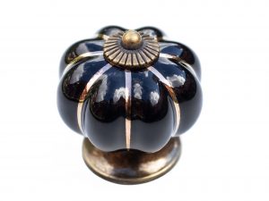 buton ceramic pumpkin negru 22