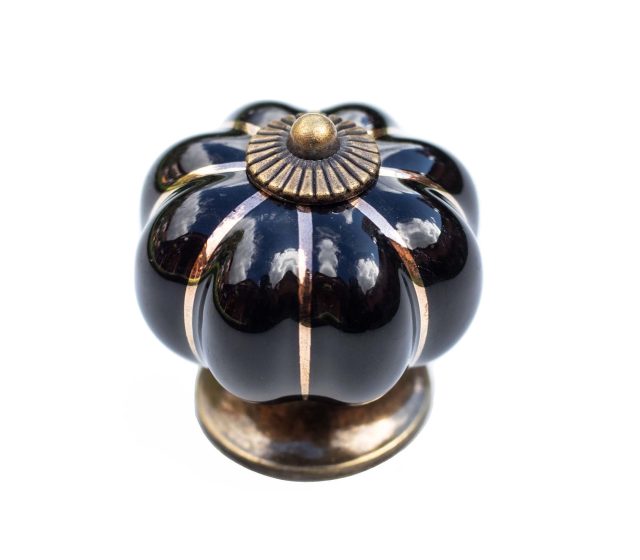 buton ceramic pumpkin negru 22