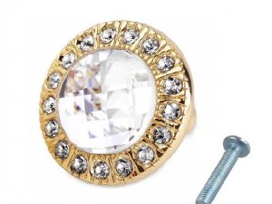 buton cristal diamant auriu cu pietricele4