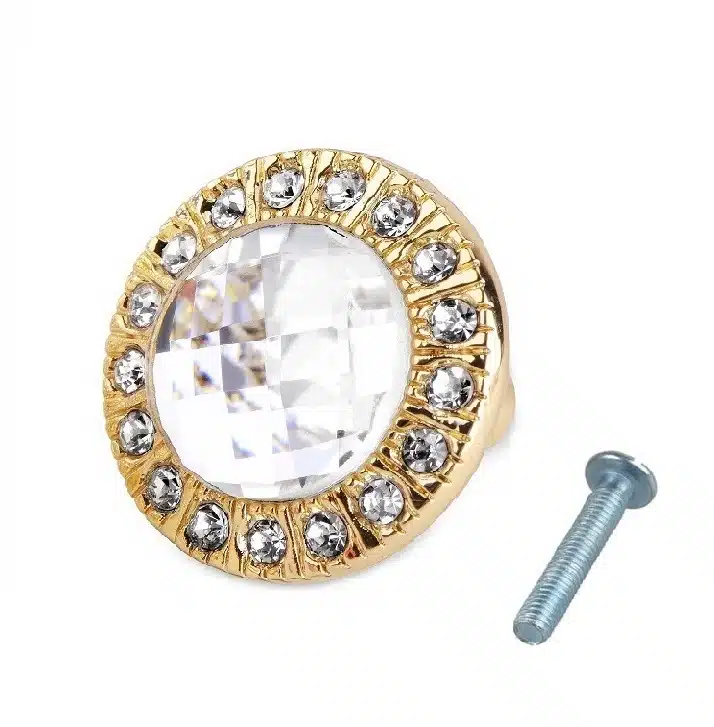 buton cristal diamant auriu cu pietricele4