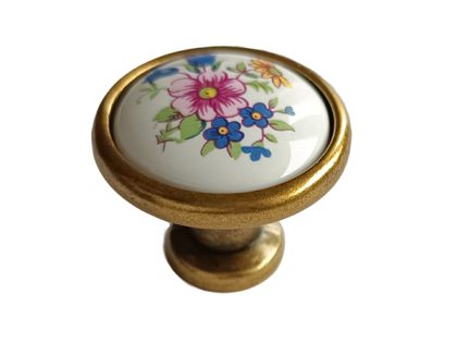 Buton clasic din porțelan floral cu design detaliat