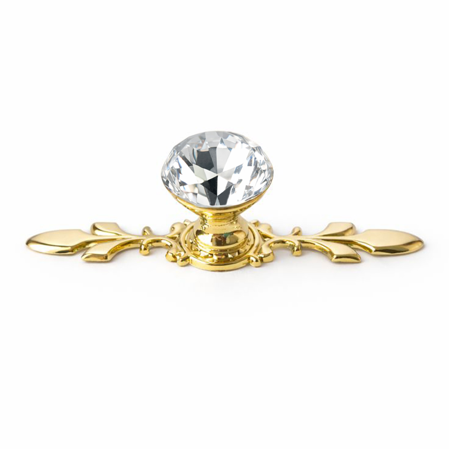 Set 10 manere butoni mobila cristal cromat auriu - imagine 4