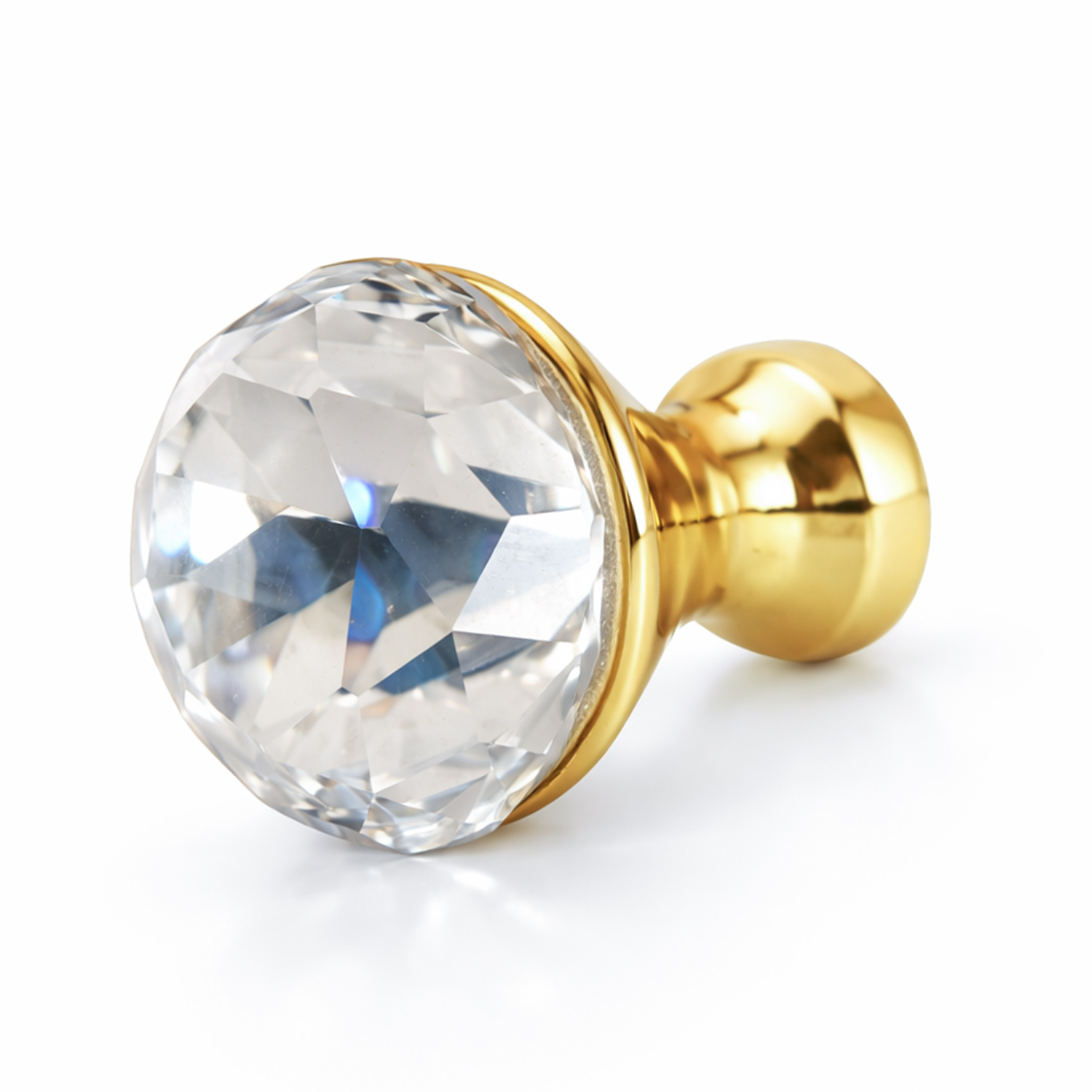 Set 10 manere butoni mobila cristal cromat auriu - imagine 3