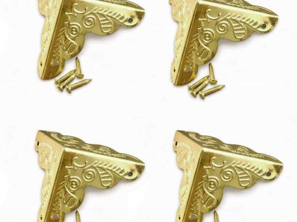 Set 4 bucati coltare metalice auriu cu trei fețe